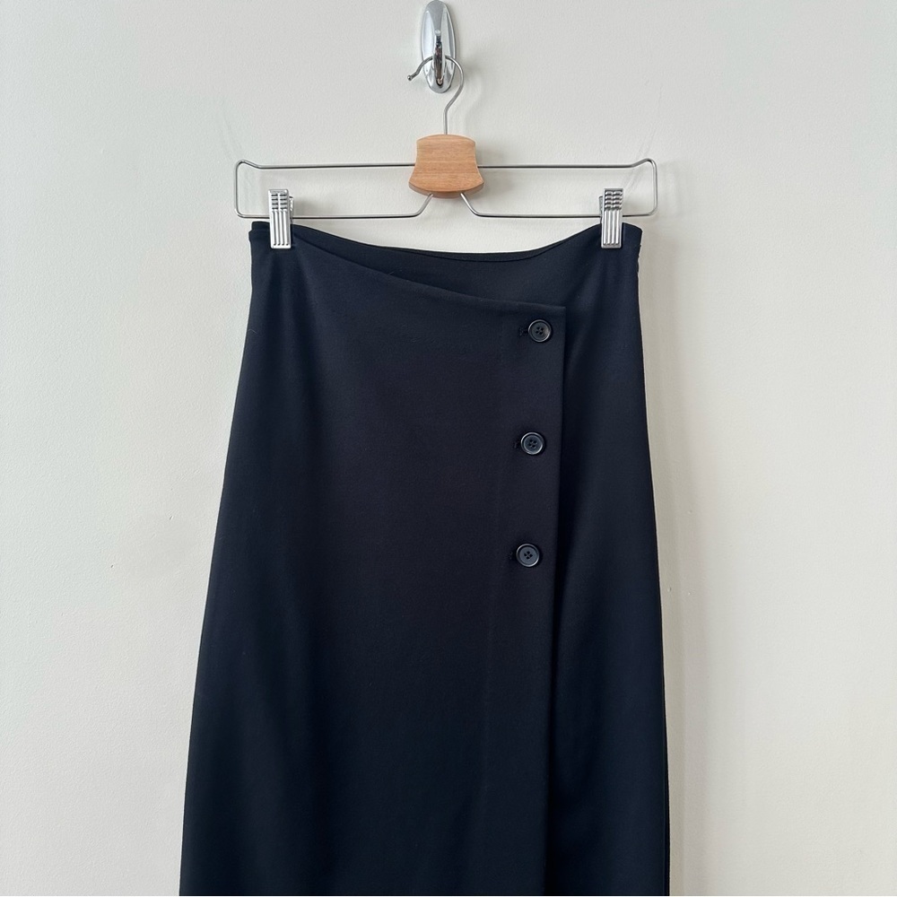 Aritzia-Babaton “Billy” Asymmetrical Button Front Midi Skirt (Size:4) - Picture 7 of 11
